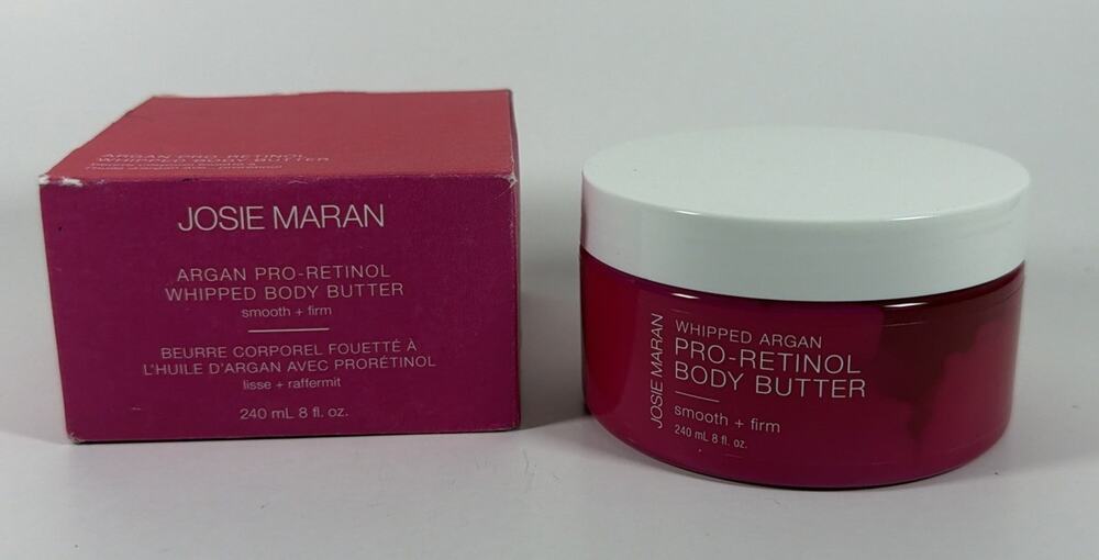 Josie Maran 8 oz Argan Pro-Retinol Whipped Body Butter Smooth + Firm - New